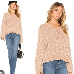 NWT LINE + DOT / REVOLVE Tan Chenille V-Neck Sweater - Large